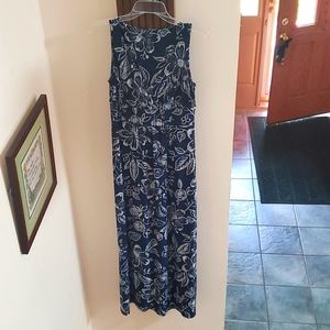 Chaps navy batik print maxi dress